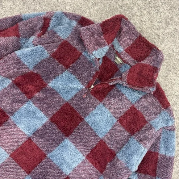 Eddie Bauer Y2K 1/4 Zip Fuzzy Blanket Fleece Soft Women's Size Large - Picture 1 of 7
